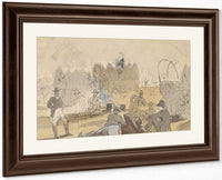 Caravan With Covered Wagons [Recto] By Winslow Homer Fine Art Print