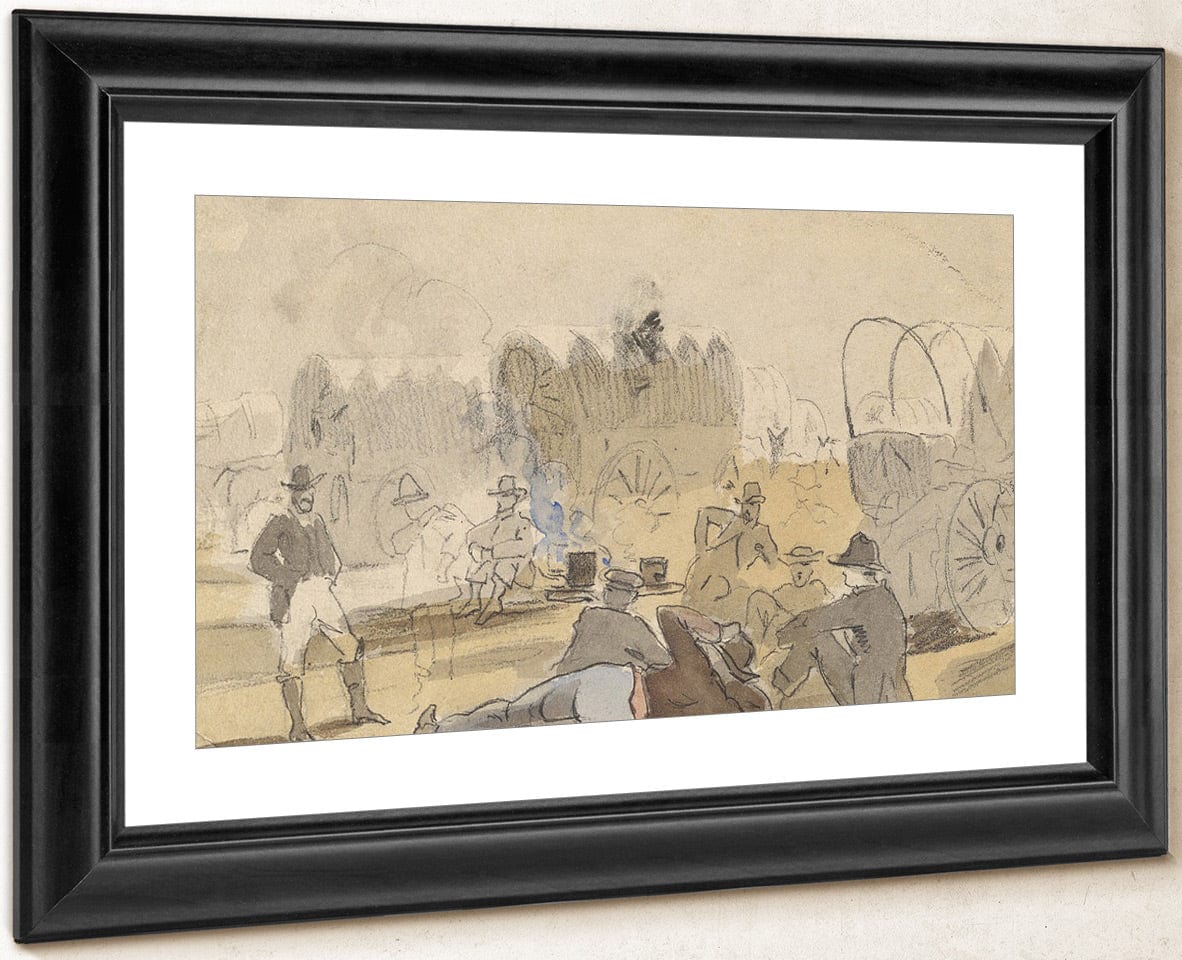 Caravan With Covered Wagons [Recto] By Winslow Homer Fine Art Print