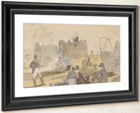 Caravan With Covered Wagons [Recto] By Winslow Homer Fine Art Print