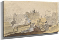 Caravan With Covered Wagons [Recto] By Winslow Homer Fine Art Print