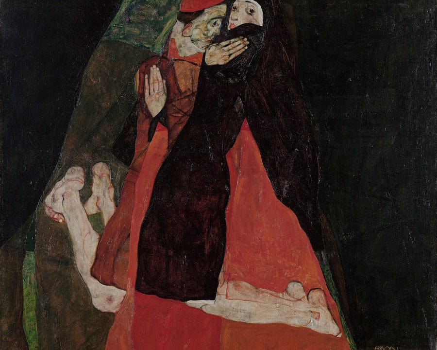 Cardinal And Nun Caress 1912 Expressionism Pc By Egon Schiele Fine Art Print