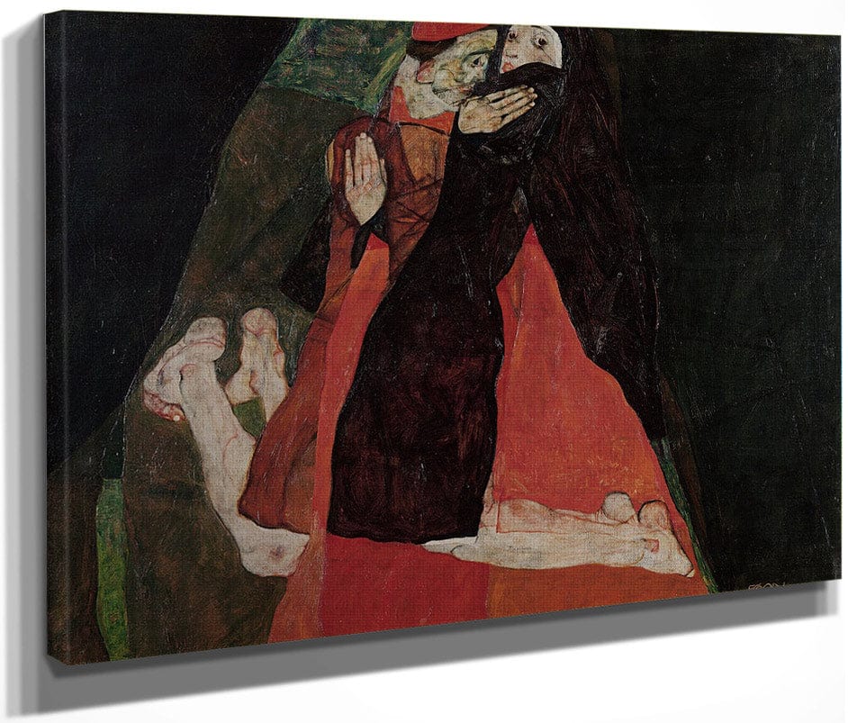 Cardinal And Nun Caress 1912 Expressionism Pc By Egon Schiele Fine Art Print
