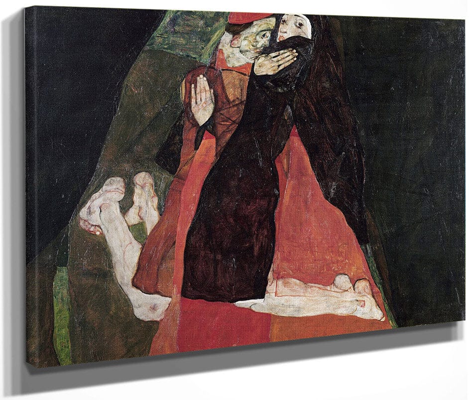 Cardinal And Nun (Tenderness) By Egon Schiele Fine Art Print