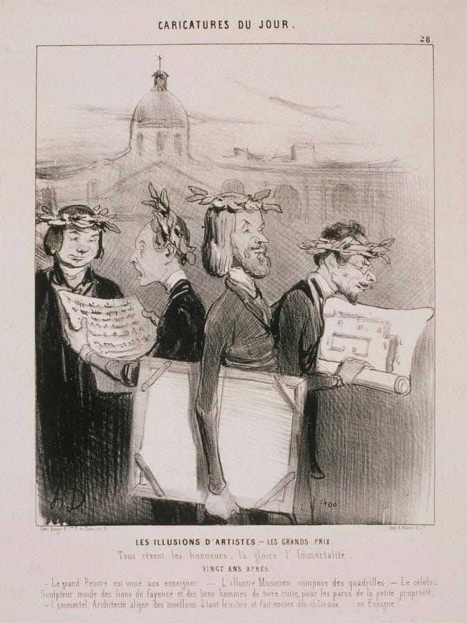 Caricatures Du Jour Les Illusions D'artistes By Honore Daumier Fine Art Print