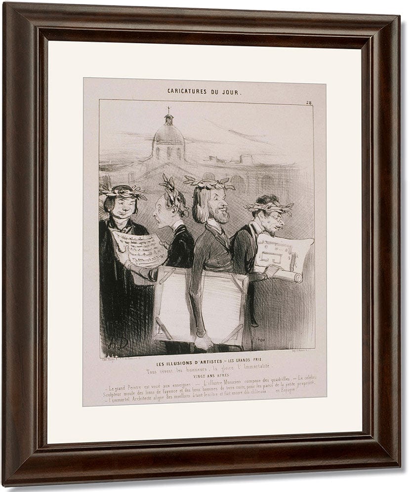 Caricatures Du Jour Les Illusions D'artistes By Honore Daumier Fine Art Print