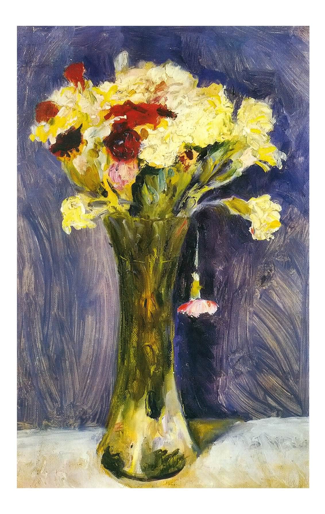 Carnations In Green Vase by August Macke Print Fine Art Print