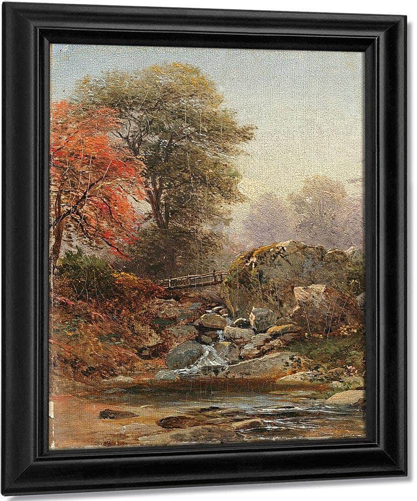 Cascade With Footbridge by Sanford Robinson Gifford Fine Art Print