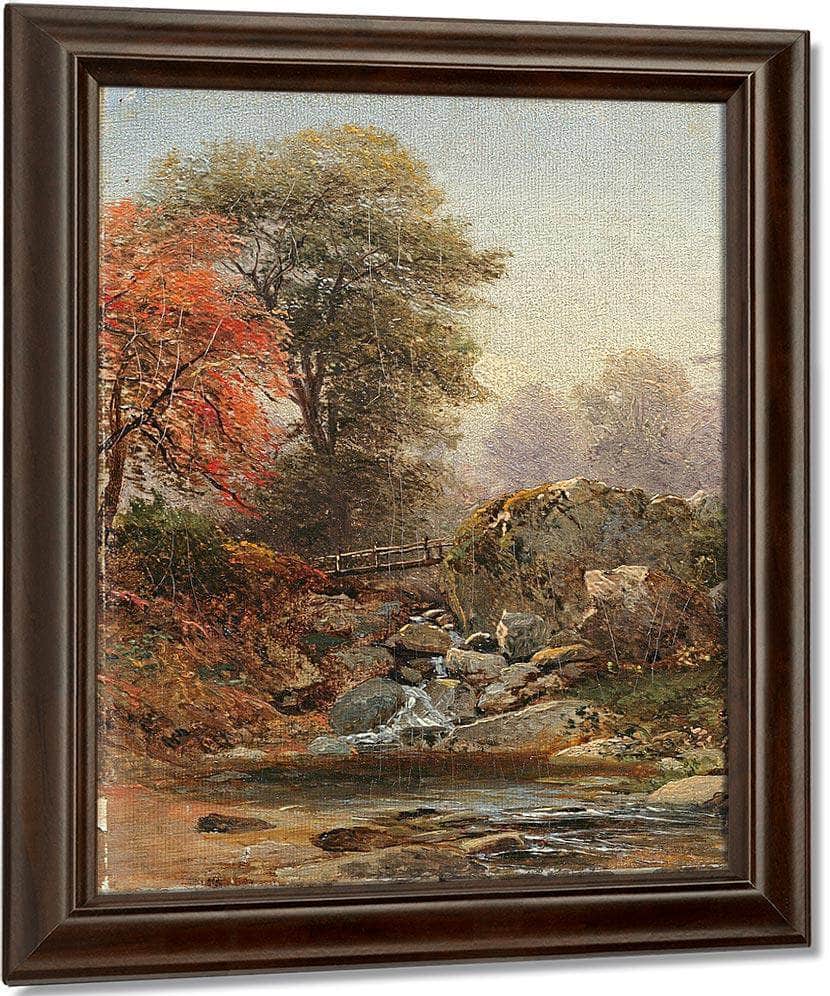 Cascade With Footbridge by Sanford Robinson Gifford Fine Art Print