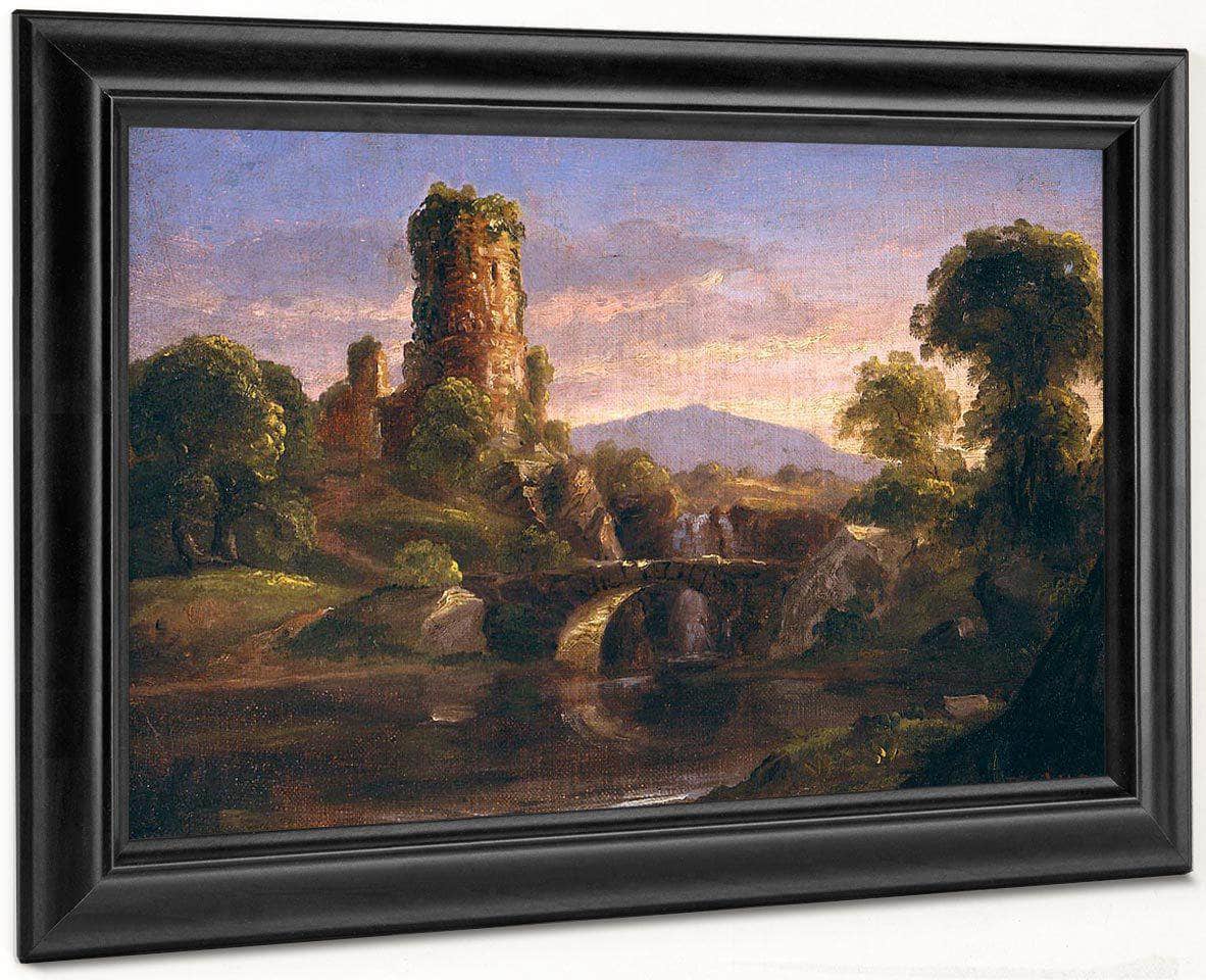 Castle And River By Cole Thomas Fine Art Print