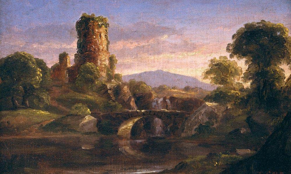 Castle And River By Cole Thomas Fine Art Print
