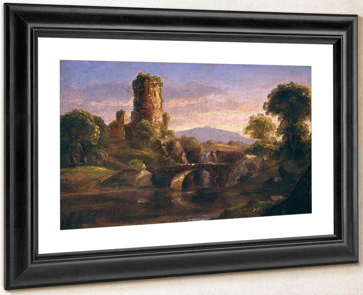 Castle And River By Cole Thomas Fine Art Print