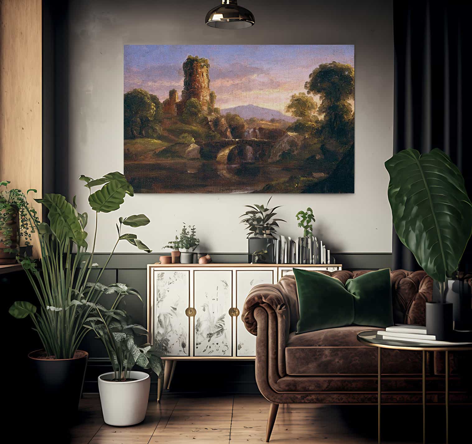 Castle And River By Cole Thomas Fine Art Print