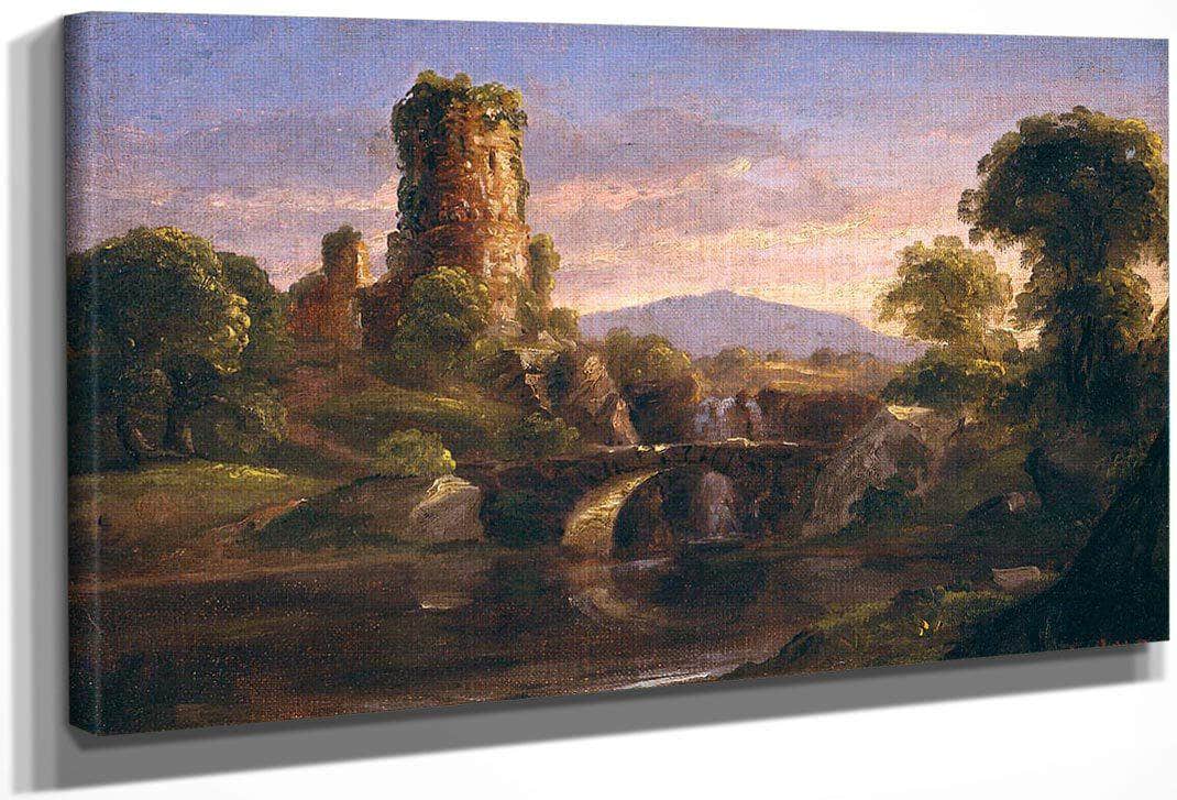 Castle And River By Cole Thomas Fine Art Print