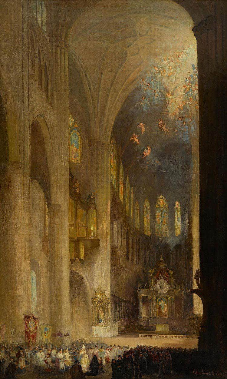 Cathedral Interior By Colin Campbell Cooper Fine Art Print