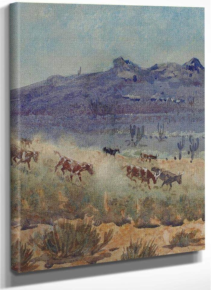 Cattle On A Trail By Edward Borein Fine Art Print