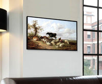Cattle Sheep Goats In A Canterbury Meadow Painting Thomas Cooper Canvas Art Fine Art Print