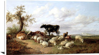 Cattle Sheep Goats In A Canterbury Meadow Painting Thomas Cooper Canvas Art Fine Art Print