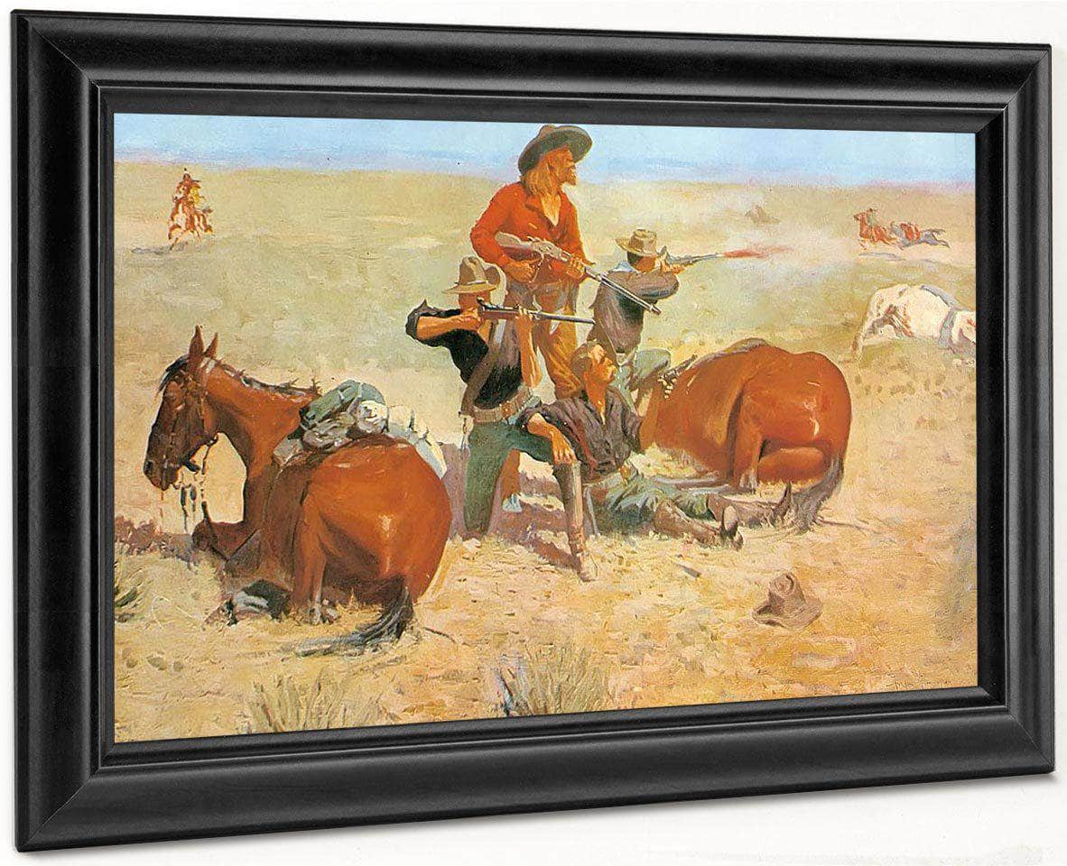 Caught In The Circle By Frederic Remington Fine Art Print