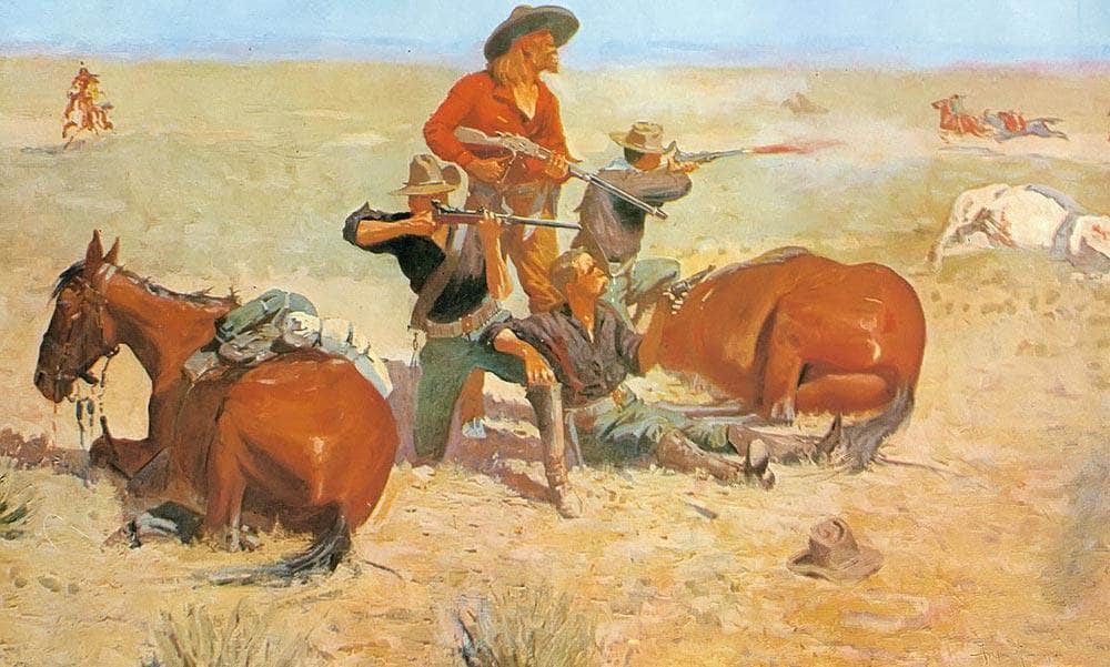 Caught In The Circle By Frederic Remington Fine Art Print