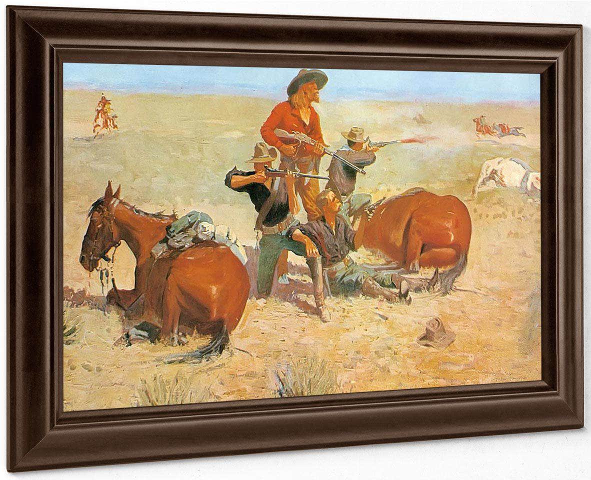 Caught In The Circle By Frederic Remington Fine Art Print