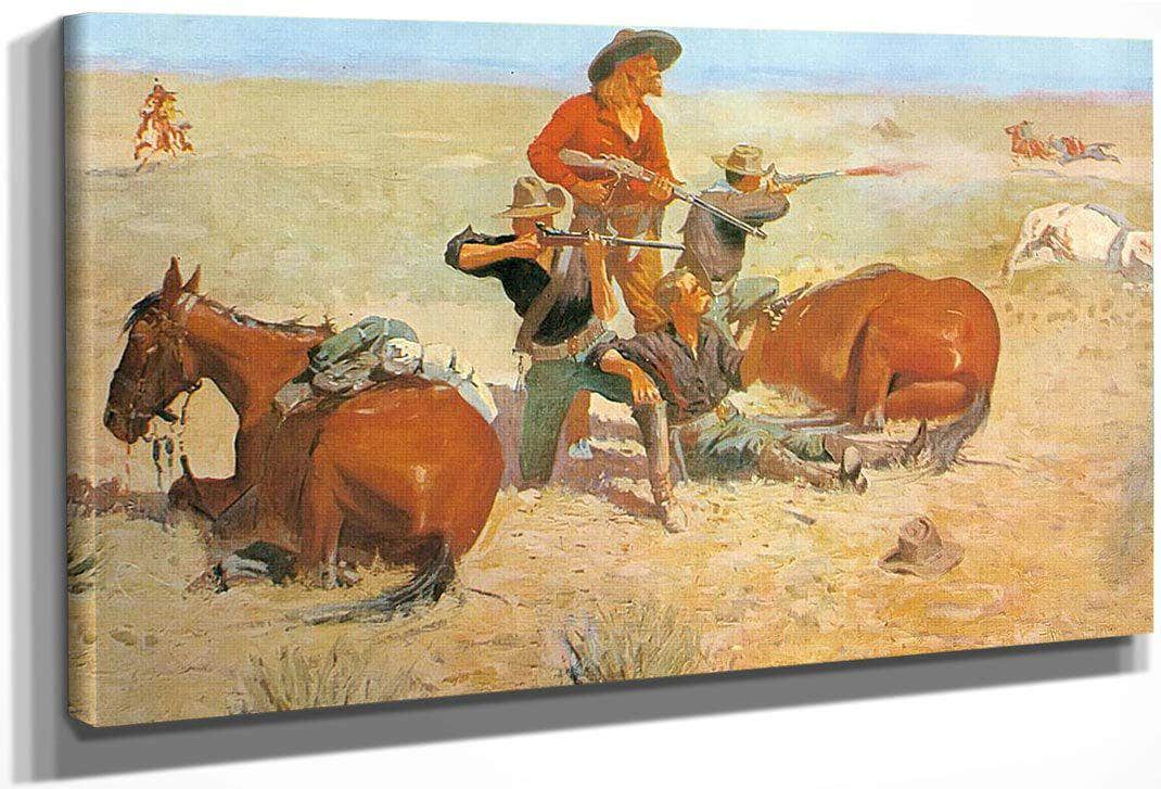Caught In The Circle By Frederic Remington Fine Art Print