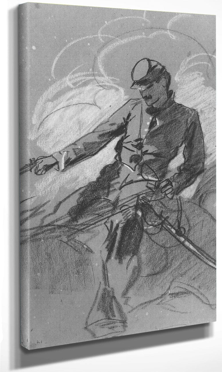 Cavalry Soldier On Horseback 1863 By Winslow Homer Fine Art Print