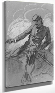 Cavalry Soldier On Horseback 1863 By Winslow Homer Fine Art Print