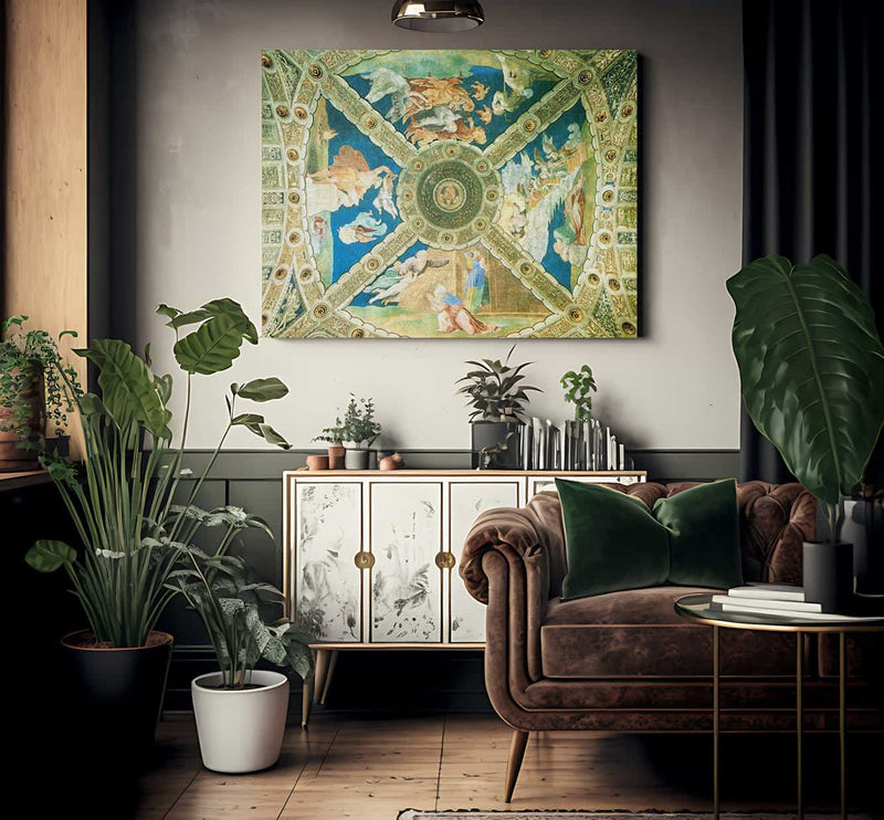 Ceiling Of The Stanza Di Eliodoro By Raphael Fine Art Print