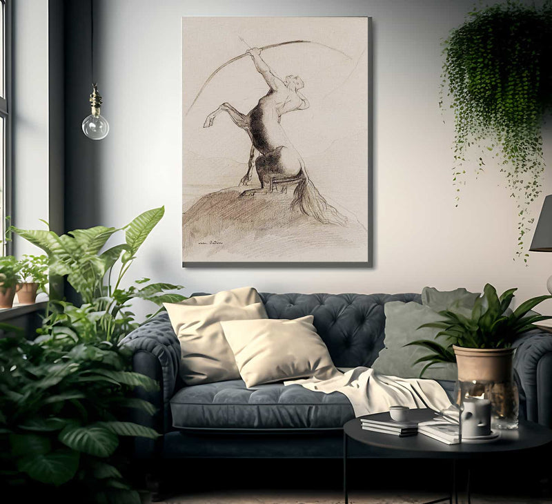 Centaur Aiming At The Clouds By Odilon Redon Fine Art Print
