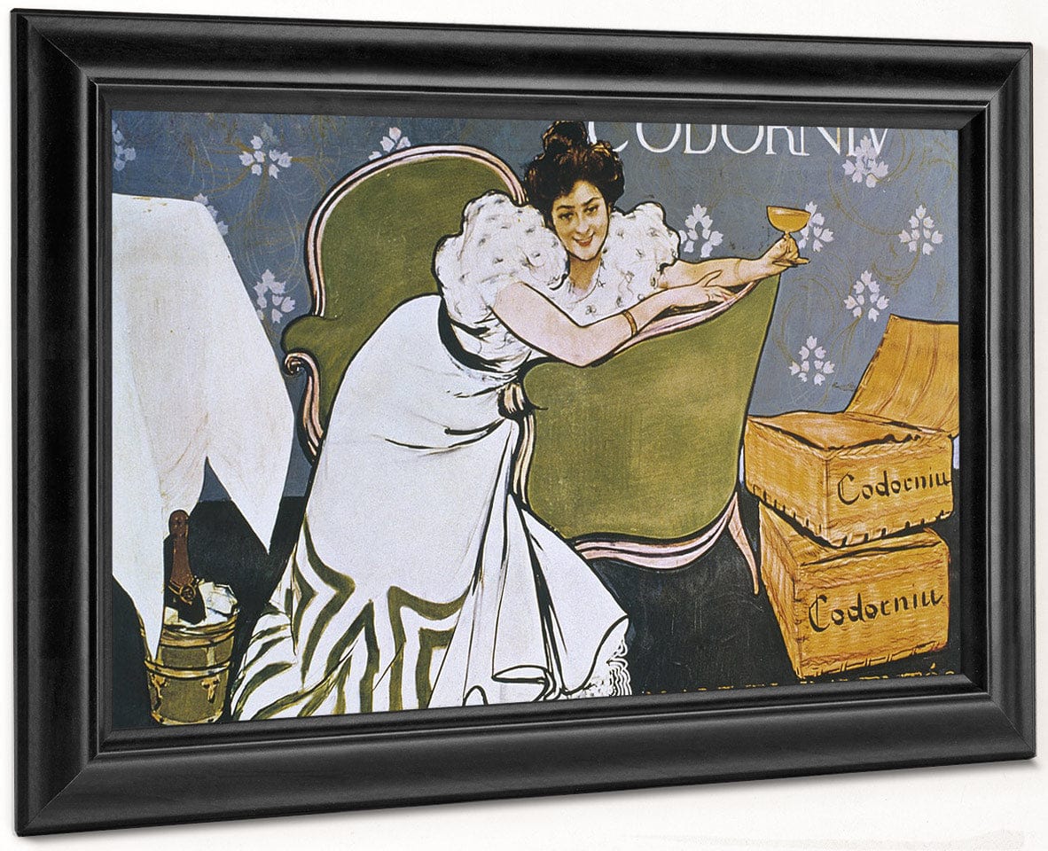 Champagne Codorniu (Lola Plumet) By Ramon Casas Fine Art Print