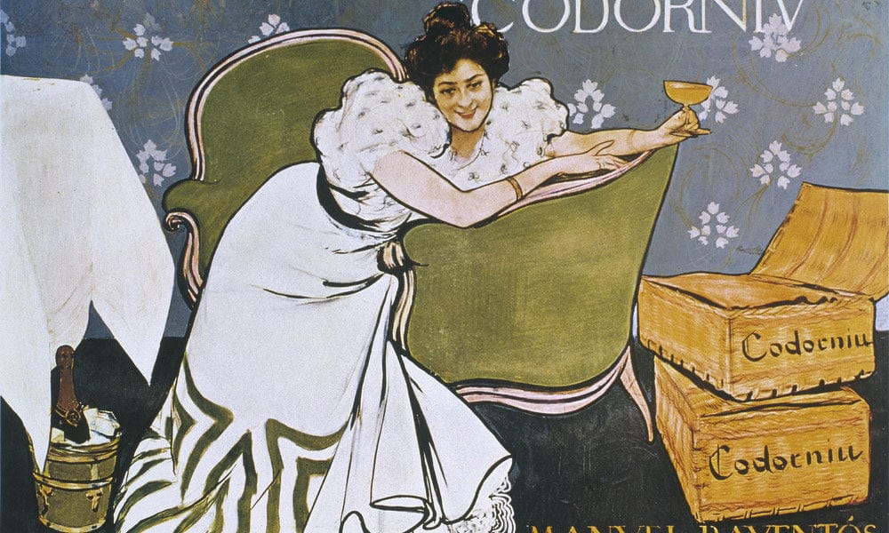 Champagne Codorniu (Lola Plumet) By Ramon Casas Fine Art Print