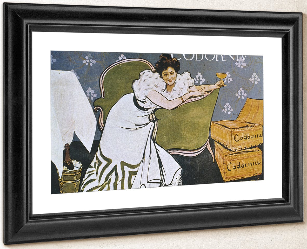 Champagne Codorniu (Lola Plumet) By Ramon Casas Fine Art Print