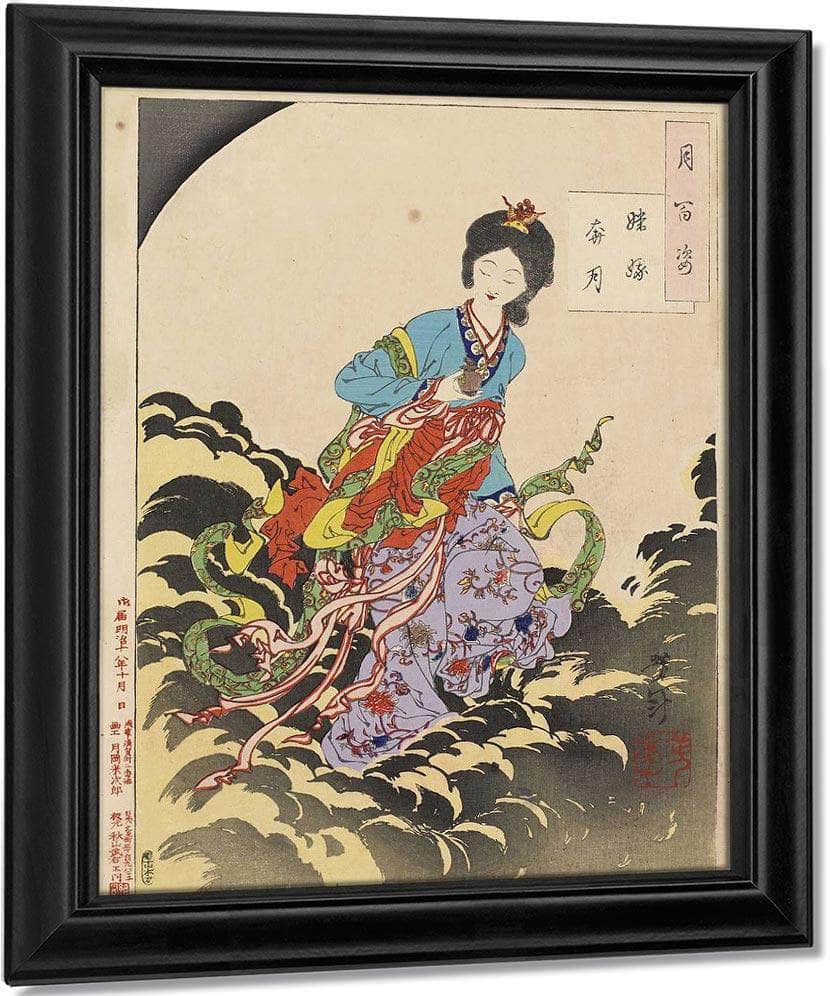 Chang 1039 E Flees To The Moon 1885 By Tsukioka Yoshitoshi Fine Art Print
