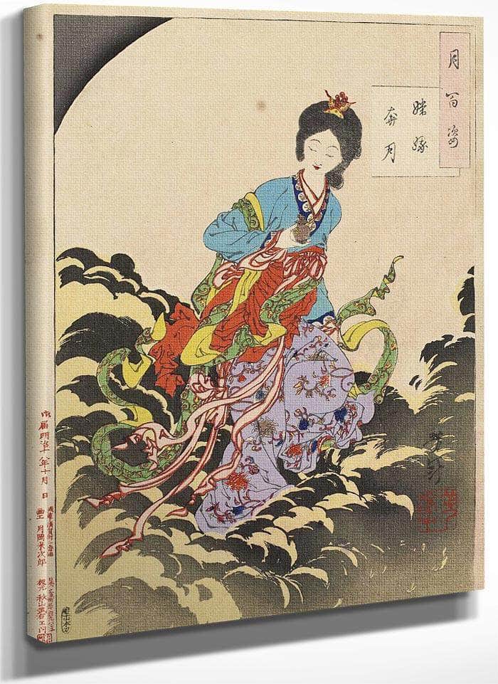 Chang 1039 E Flees To The Moon 1885 By Tsukioka Yoshitoshi Fine Art Print