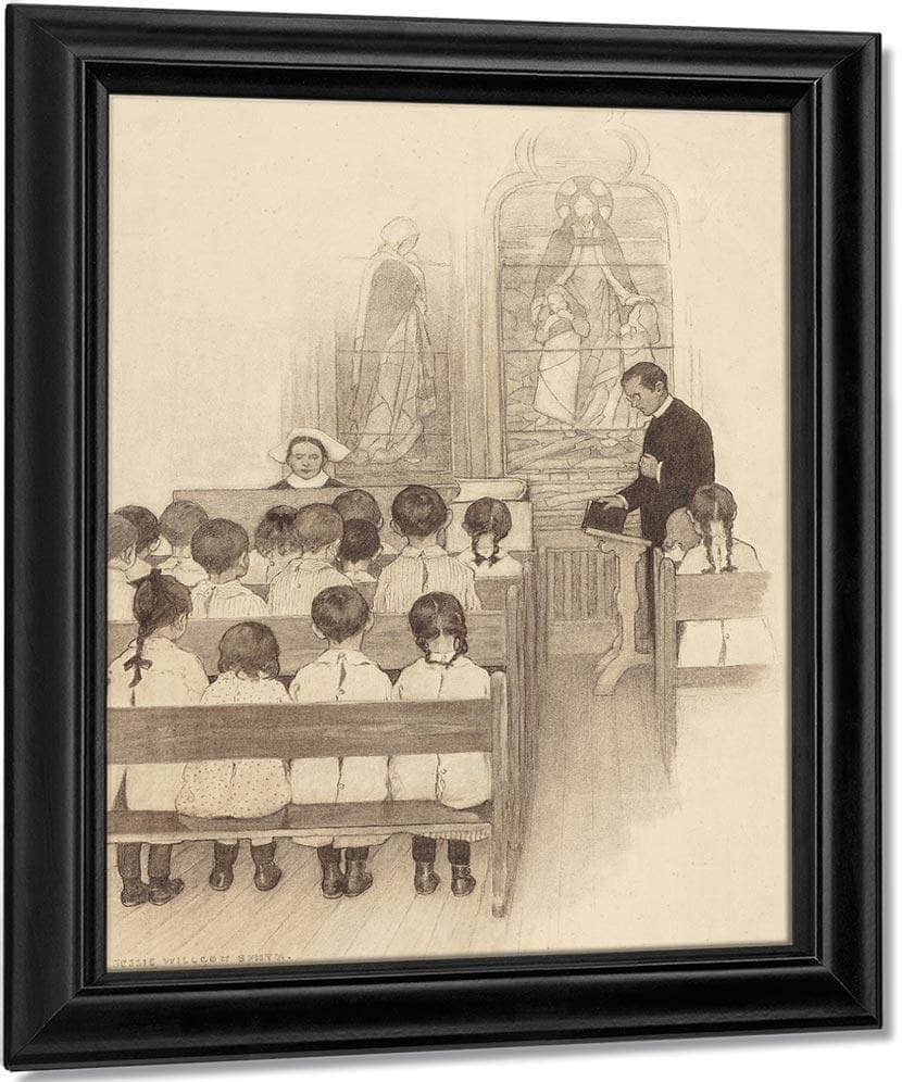 Chapel Grace Church Nursery The Century Magazine Interior Illustration November 1902 By Jessie Willcox Smith Fine Art Print