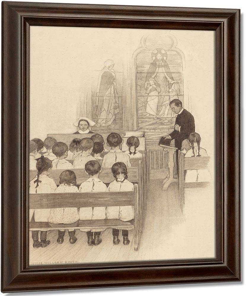 Chapel Grace Church Nursery The Century Magazine Interior Illustration November 1902 By Jessie Willcox Smith Fine Art Print