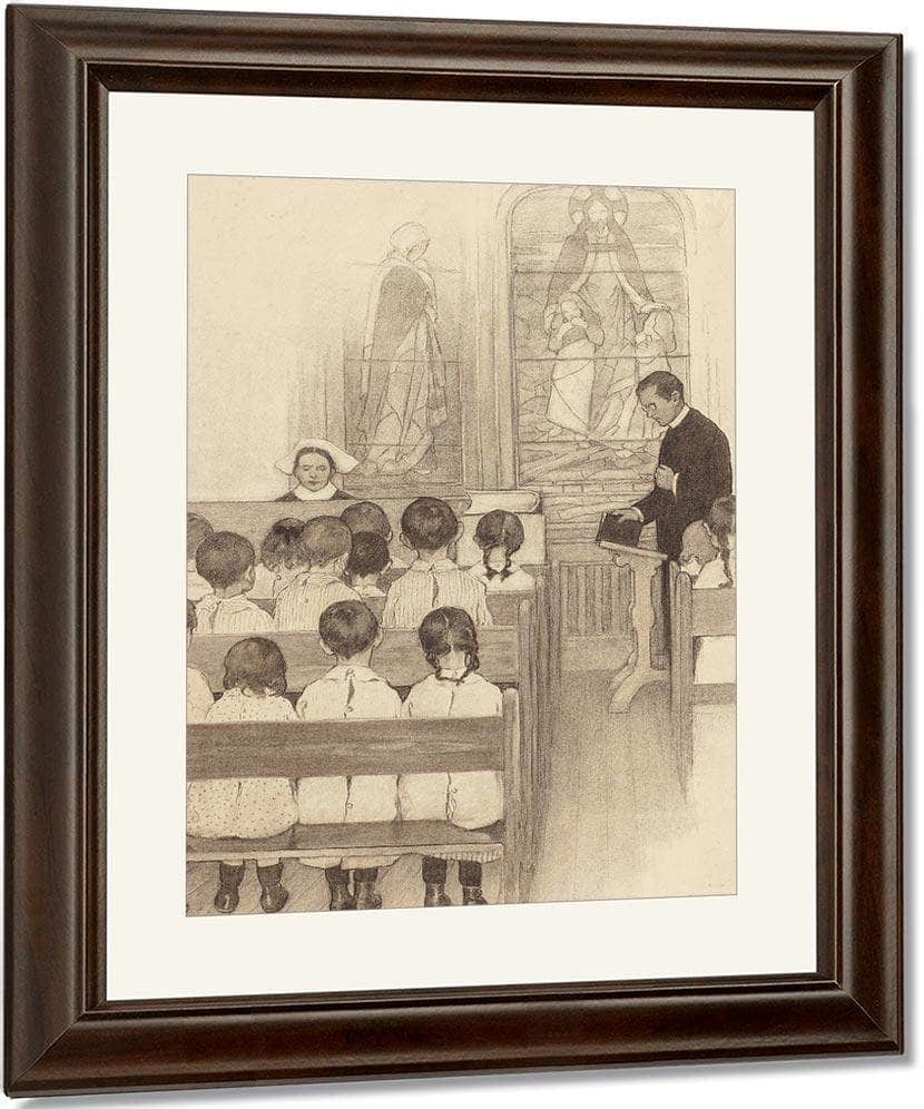 Chapel Grace Church Nursery The Century Magazine Interior Illustration November 1902 By Jessie Willcox Smith Fine Art Print