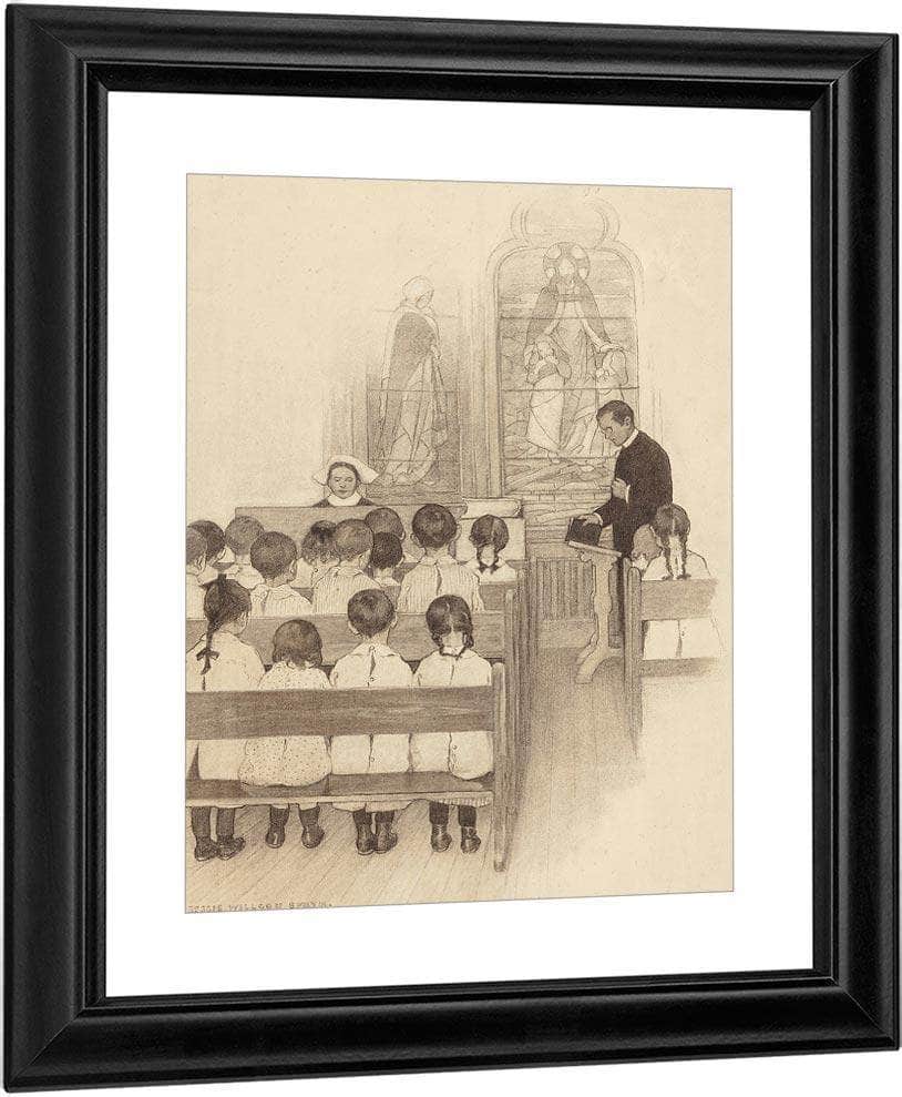 Chapel Grace Church Nursery The Century Magazine Interior Illustration November 1902 By Jessie Willcox Smith Fine Art Print