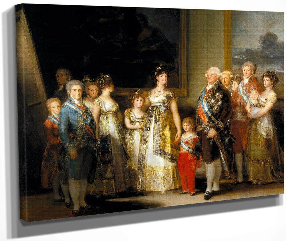 Charles Iv Of Spain And His Family 1800 1801 280X336Cm Prado Museum P00726 By Francisco De Goya Fine Art Print