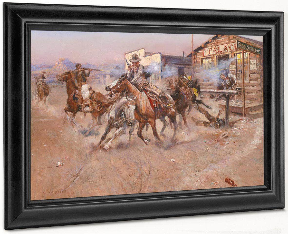 Charles Marion Russell – Smoke Of A .45 By Charles Marion Russell Fine Art Print