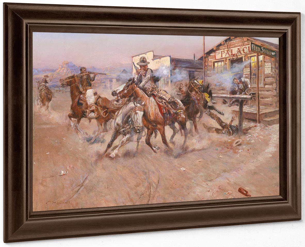 Charles Marion Russell – Smoke Of A .45 By Charles Marion Russell Fine Art Print