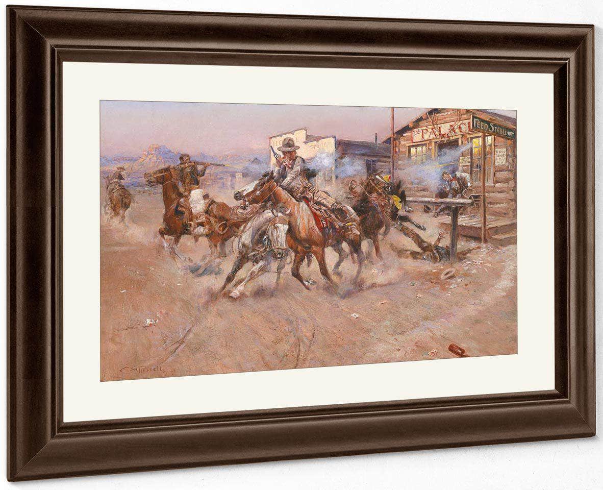 Charles Marion Russell – Smoke Of A .45 By Charles Marion Russell Fine Art Print