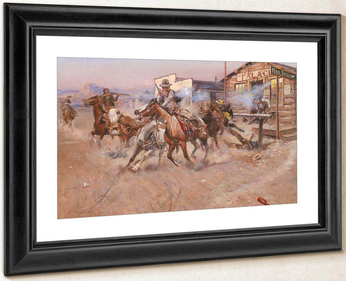 Charles Marion Russell – Smoke Of A .45 By Charles Marion Russell Fine Art Print