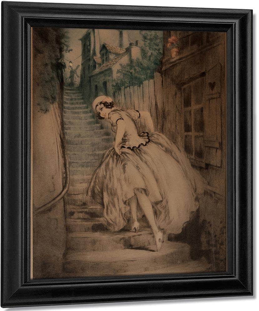 Charm Of Montmartre 1932 By Louis Icart Fine Art Print
