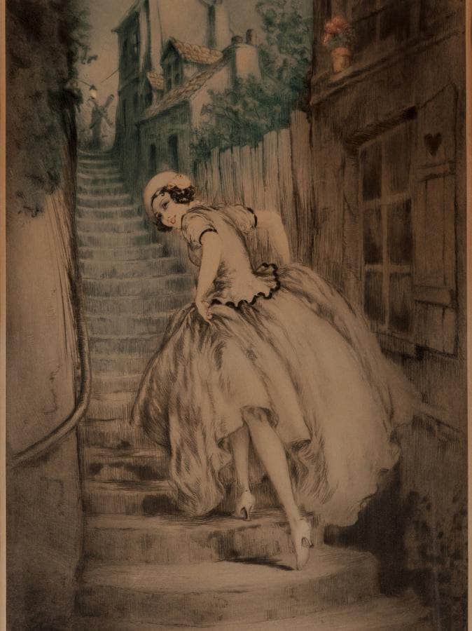 Charm Of Montmartre 1932 By Louis Icart Fine Art Print