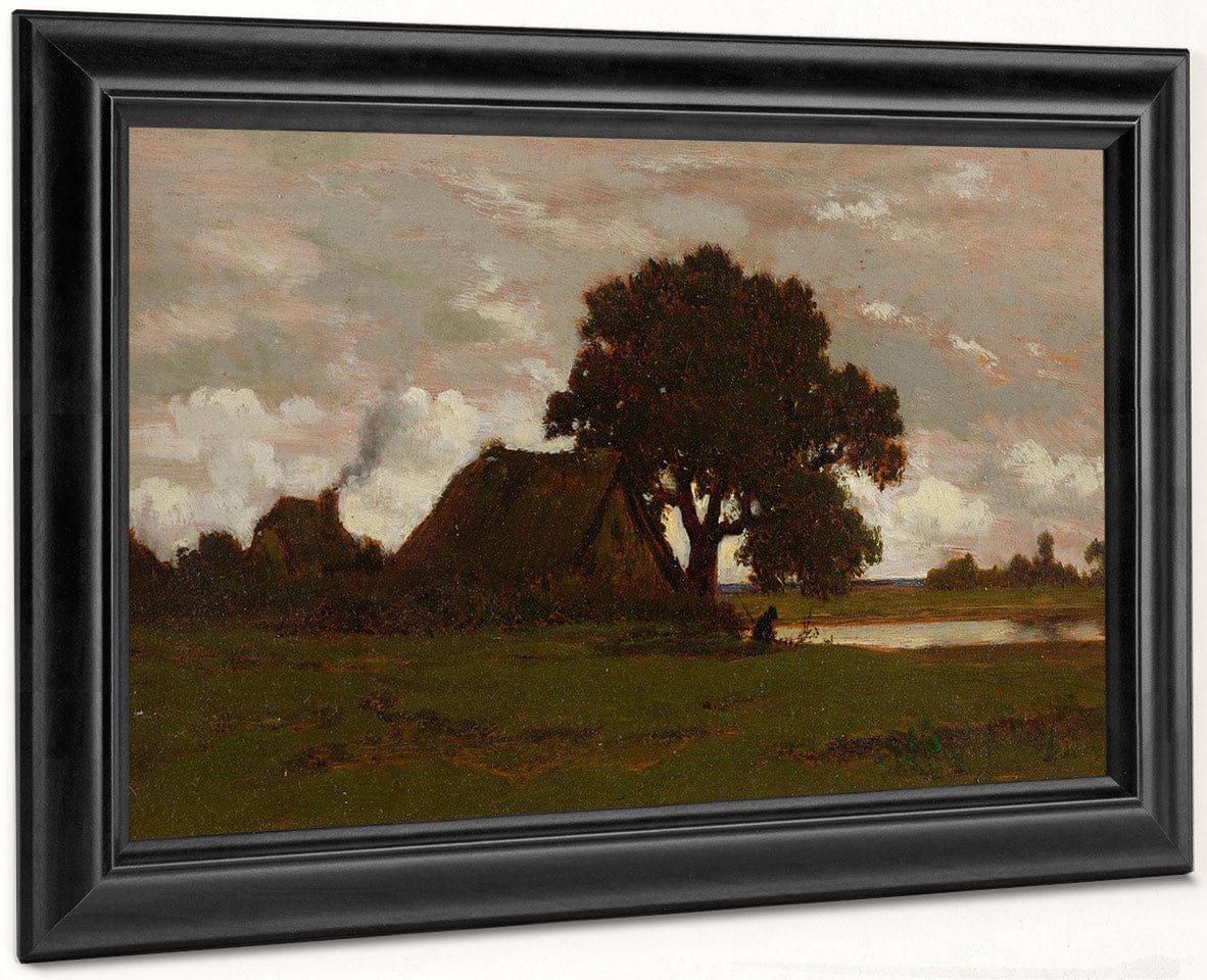Chaumieres Near The Pond 1850 By Theodore Rousseau Fine Art Print