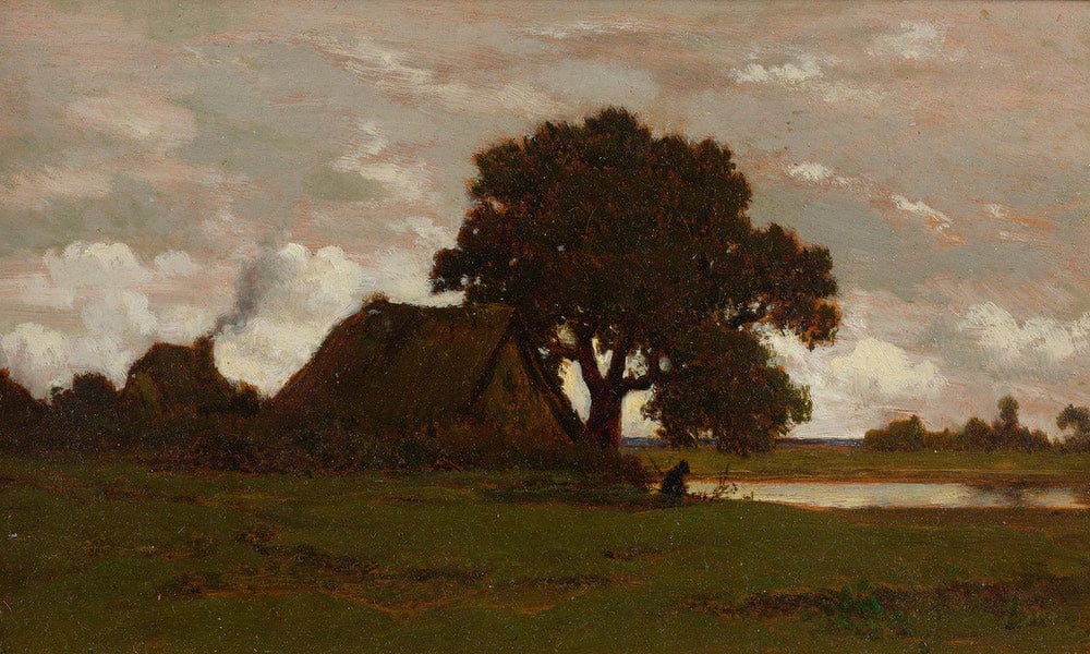 Chaumieres Near The Pond 1850 By Theodore Rousseau Fine Art Print