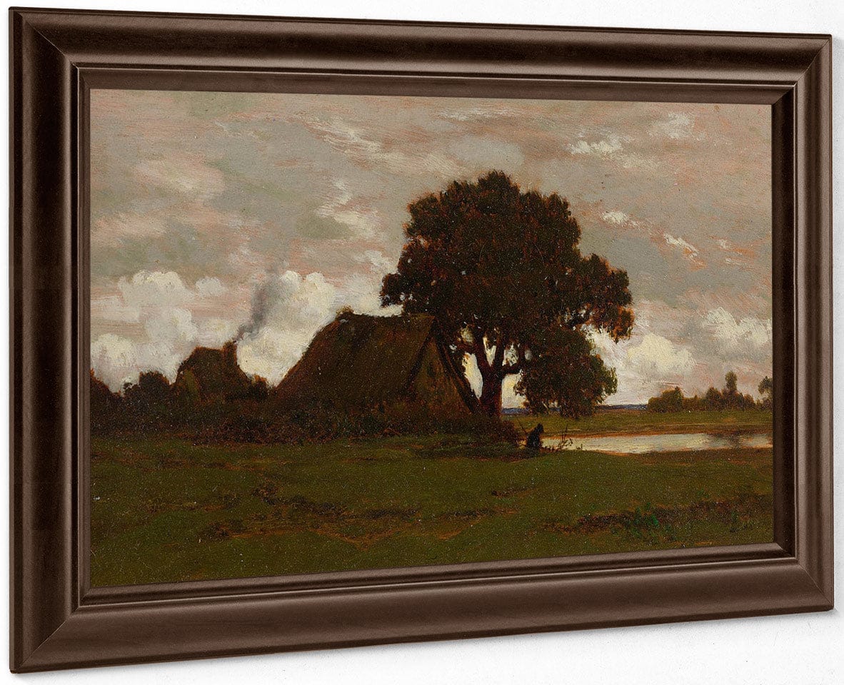 Chaumieres Near The Pond 1850 By Theodore Rousseau Fine Art Print