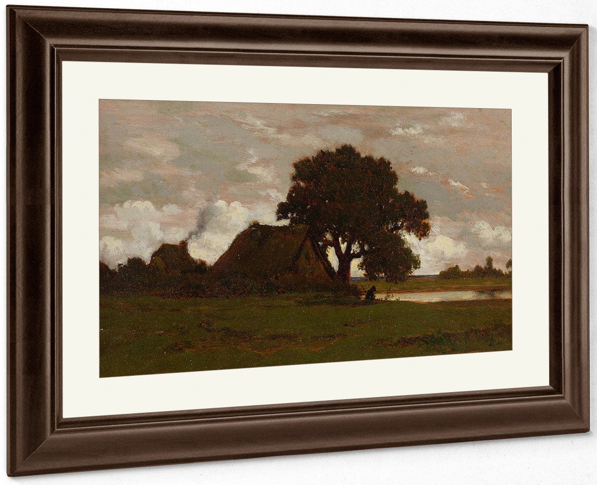 Chaumieres Near The Pond 1850 By Theodore Rousseau Fine Art Print