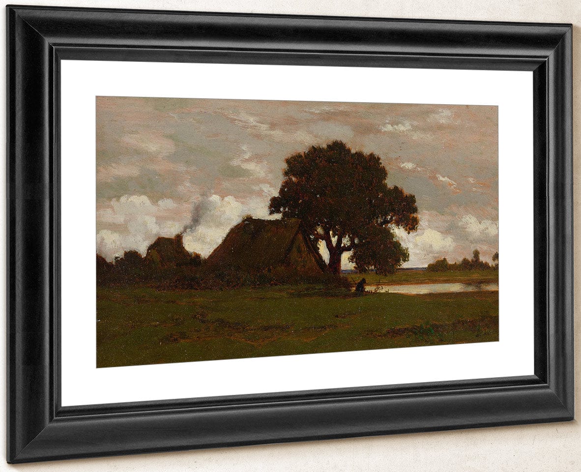 Chaumieres Near The Pond 1850 By Theodore Rousseau Fine Art Print
